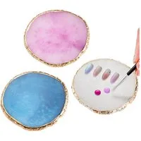 DEBAIJIA Nageldesign Zubehör 3-teilige Harz Kunst Palette Nagellackpalette Make-up Mix Palette
