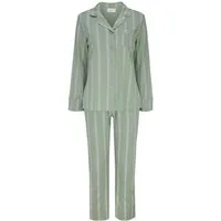 SNOOZE OFF Pyjama langarm Schlafanzug im Streifendesign (2 tlg., 1 Stück) mit Reverskragen