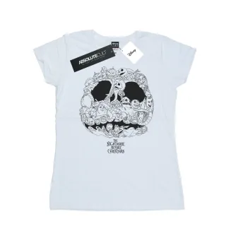 Disney - "Nightmare Before Christmas Jack Skellington Jack-O-Lanterns" T-Shirt für Damen (Weiß)