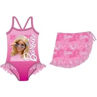 Barbie Badeanzug Kinder Bademode mit Sarong Badebekleidung