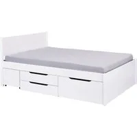 Inter Link Stauraumbett Efetivo, inkl. Nachtkommode, Einzelbett, Doppelbett, Massivholz, Bett mit Stauraum, inkl. Lattenrost, 90/140/160/180x200 cm