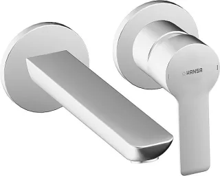 Hansa Fertigmontageset Waschtisch-Wandbatterie 2-Loch, Hansaligna 0640 verchromt 6402103