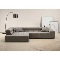 Home affaire Ecksofa Ancona, Ecksofa, incl. Kopfteilverstellung, Breite 319 cm, L-Form, wahlweise motorische Sitztiefenverstellung, auch in Cord + Easy Care