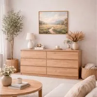 Home affaire Kommode Naia, 6 Schubladen im skandinavischen Design, Breite 158 cm, Viel Stauraum mit griffloser Front, in mehreren Farben