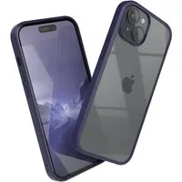 EAZY CASE Handyhülle Bumper Case für Apple iPhone 15 6,1 Zoll, Schutzhülle kratzfest Slim Cover Transparent Hybrid Handyhülle Lila