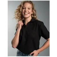 Trigema Poloshirt TRIGEMA Oversized Poloshirt ohne Knopfleiste in Waffeloptik (1-tlg)