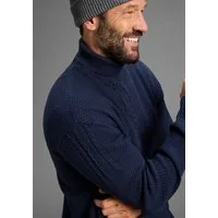 DELMAO Rollkragenpullover Neue Kollektion! Highlight Zopfmuster aus Strickmaterial, mit Rollkragen, Regular Fit, mit Langarm