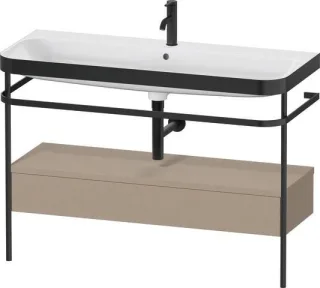 Duravit Happy D.2 Plus c-bonded Set mit Metallkonsole und Schubkasten Leinen Matt 1175x490x850 mm - HP4744O75750000
