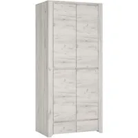 Lomadox Kleiderschrank AMANTEA-129 2-türig, 84cm breit, Craft Eiche weiß