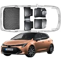 Trimak Passform-Fußmatten Oder Kofferraumwanne Oder Set für Toyota Corolla, Corolla Hatchback E210 Benzin ab 2019 Fuß- & Obere Kofferraummatte