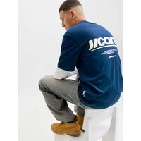 Jack & Jones T-Shirt JCOCLUB BACK TEXT PRNT TEE SS CREW SN mit Print
