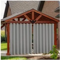 BTTO V&G Vorhang Outdoor Vorhänge,Winddicht Outdoor Gardinen mit Ösen Oben und Unten, Wasserdicht