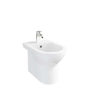VitrA New S20 Round Stand-Bidet 36 x 52 cm (BxT) back to wall Weiß Hochglanz,7709L003-0288 7709L003-0288