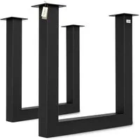 holz4home® Tischgestell Tischbeine aus Metall I Schwerlast Gestell Schwarz pulverbeschichtet