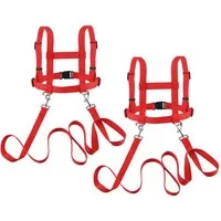 CLTYQ Spielzeug-Gartenset 2 Stück Pferdeleinen Rot Pferdegeschirr für Kinder,Outdoor-Spielzeug, Pferdeleine zum Spielen für Kinder für Spielen Skifahren Rollenspiel
