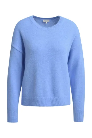 Milano Italy - 1/1 sleeve pullover with oversized shoulders and round neck cornflower blue - Gr. - L