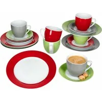 MamboCat Kaffeeservice 18tlg Kaffeeservice Variant Trio Porzellan Tassen Untertassen Teller, Porzellan