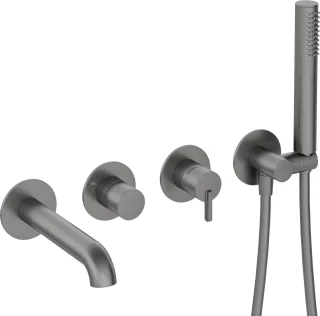 Neuesbad Serie 600 4-Loch Wannenarmatur Unterputz ,Oberfläche: Titanium NB1BQS_D18P1