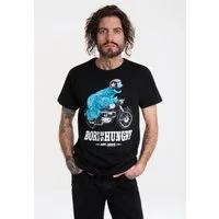 LOGOSHIRT T-Shirt Sesamstraße - Krümelmonster Motorrad mit lizenziertem Print