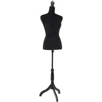 vidaXL Schneiderpuppe Damenbüste Schneiderpuppe Büste Torso Angezogen Mannequin Schwarz