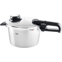 Fissler Schnellkochtopf Vitavit® Premium Edelstahl Dampfkochtopf mit Einsatz Induktion, Edelstahl 18/10 (3-tlg), Verriegelungsanzeige, Einstellbares Abdampfen, Einstellbare Kochstufen