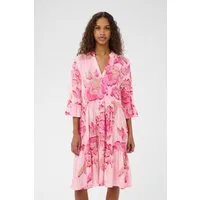 Saint Tropez Blusenkleid EdaSZ Dress Sommerkleid, Tunikakleid mit Volant und 3/4 Ärmel