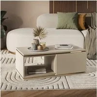 Vicco Couchtisch Linette, Cashmere/Gold, 90 x 50 cm mit Schublade (1-St)