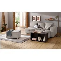 Home affaire Ecksofa Italia L-Form, B: 217 cm, Bettfunktion, Bettkasten & 1 Zierkissen, Federkern
