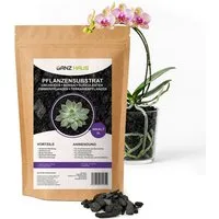 GanzHaus Pflanzgranulat Orchideensubstrat Bodenaktivator Charcoal Substrat Drainage Kohle, mit Pflanzenkohle Substrat, Aktivkohle für Orchideenerde Sukkulentenerde Bonsaierde Zimmerpflanzen