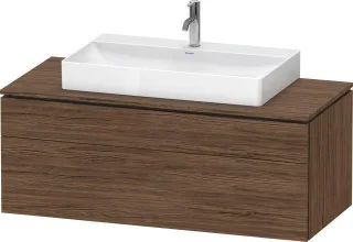 Duravit L-Cube Konsolenwaschtischunterbau wandhängend Nussbaum dunkel Matt 1220x550x482 mm - LC48820 LC4882021210000