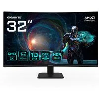 Gigabyte GS32QCA Curved-LED-Monitor (80 cm/32 ", 2560 x 1440 px, QHD, 1 ms Reaktionszeit, 180 Hz, VA LED, neigbar, Eyesafe 2.0, HDR-Ready-, AMD FreeSync)