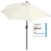 Sekey Balkonschirm 270 cm Sonnenschirm Halbrund Terrassenschirm mit Kurbel, UV50+ Schutz, Halbrundschirm für Balkon, Garten, Hof, Restaurant, Café, Biergarten