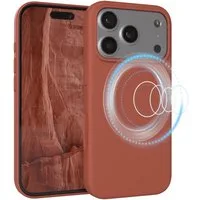 EAZY CASE Handyhülle für Apple iPhone 17 Pro Hülle Silikon 6,3 Zoll, Handy Softcase MagSafe mattierte Silikonhülle Back Cover Soft Braun