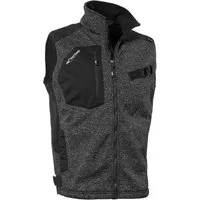 Qualitex Workwear Arbeitsjacke wärmende (melange) Strickfleece-Übergangsweste - Softshell & Cordura