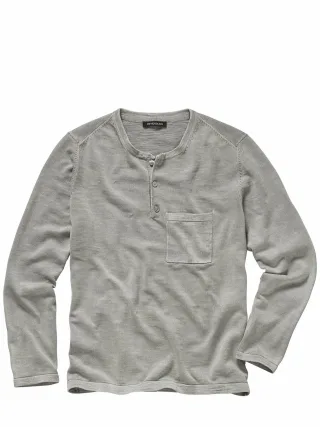 Mey & Edlich Herren Sommerstrick-Henley Braun 100 % Baumwolle