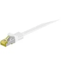 Patchkabel RJ-45 SFTP, mit Cat 7 Rohkabel weiß, 7,5 Meter, 500 MHz