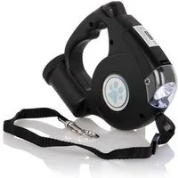 WENKO Hundeleine LED Rollleine Hunde Leine 5m bis 25kg, Kunststoff, mit LED Licht Kotbeutelspender
