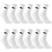 sockenkauf24 Sportsocken 6 oder 12 Paar KAPPA Socken Herren & Damen Sportsocken (Weiß, 12-Paar, 35-38) Arbeitssocken Baumwolle