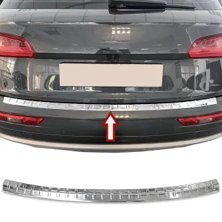 Edelstahl Ladekantenschutz Chrom Stoßstange Schutz Abdeckung mit Abkantung für Audi Q5 II Typ FY ab 2017-