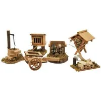Geschenkestadl Krippen-Zubehör 6 oder 8 teiliges Krippenzubehör aus Holz (6 St)