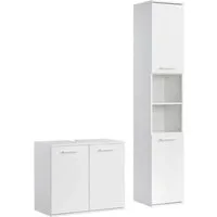 mokebo Badmöbel-Set Der Steuermann, (2-teilig), Made in Germany, Badezimmerschrank, Badschrank, Set in Weiß