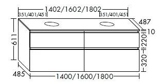 Burgbad WTU Lin20 Melamin 611x1802x487 Eiche Dekor Nachtschwarz, SGIH180F7331 SGIH180F7331
