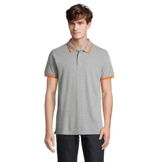 SOLS - "Pasadena" Poloshirt für Herren (Grau meliert/Orange)