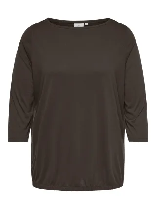 ONLY CARMAKOMA - CARCARLINNE 3/4 BOATNECK TOP JRS Coffee Bean - Gr. - 48