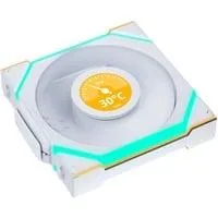 UNI FAN SL120 LCD Wireless, Gehäuselüfter weiß, Reverse, 120 mm