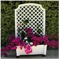 NYVI Blumenkasten Pflanzkasten NYVIGreen 79x35x134 cm 42L Bewässerungssystem & Spalier (1 St), Pflanzkübel aus wetterfestem & recyceltem Kunststoff, Steckmontage