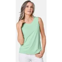 GOLDNER Shirttop Komfort-Top mit Doppel-Front Unifarbenes Modell mit klassischem Rundhalsausschnitt