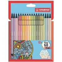 STABILO Filzstift Pen 68, (18-tlg), wasservermalbar