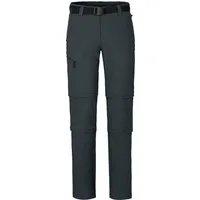 Bergson Outdoorhose NARRABEEN Doppel Zipp-Off Damen Wanderhose, vielseitig pflegeleicht, Kurzgrößen, dunkel grau