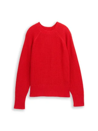 Denim Tom Tailor - Strickpullover mit kleinem Stehkragen brilliant red - Gr. - S